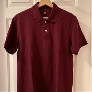Uniqlo Dry Pique Short Sleeve Polo Shirt (Maroon - Men M)